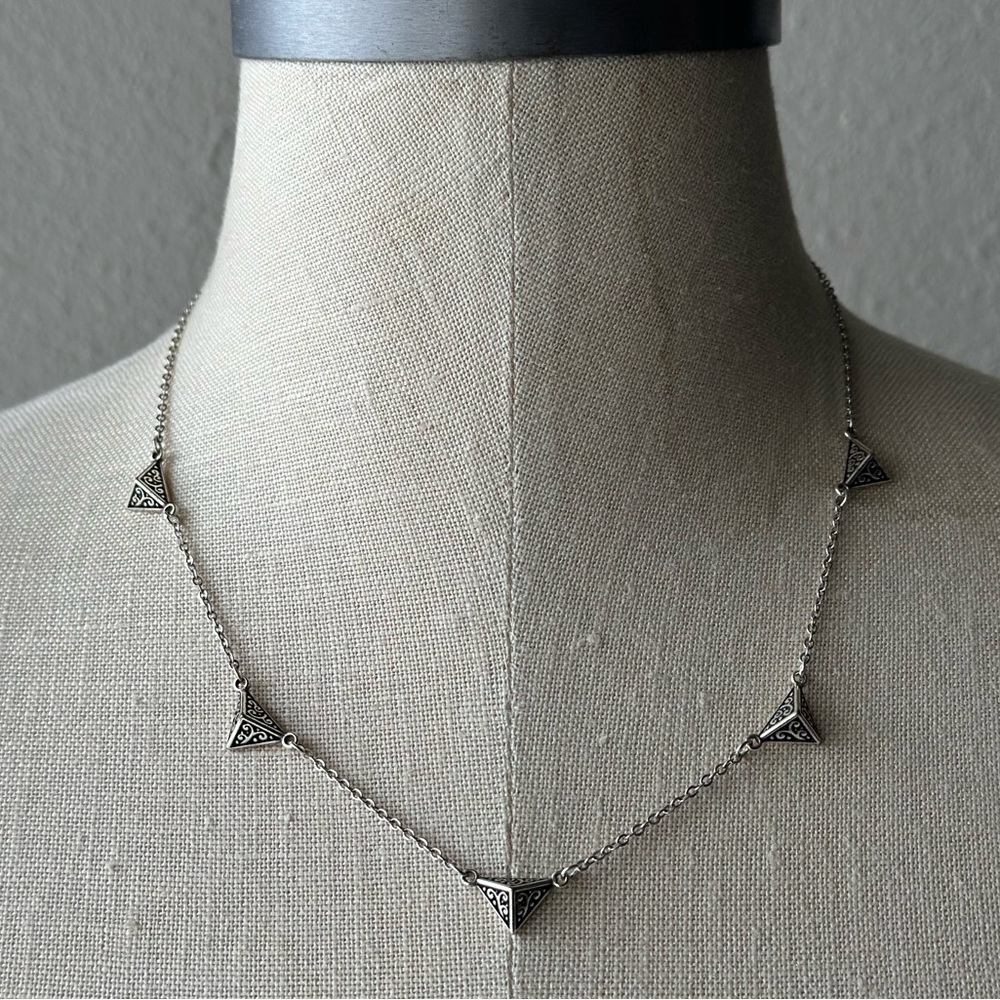 Brighton Silver Triangle Pendant Necklace - Picture 3 of 6